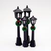 1/2/6Pcs Dollhouse Christmas Street Lamp with Garland Miniature House Decor Working Light for Holiday Display