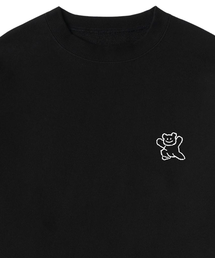 GRAVER [Unisex] Small Line Bear Smile Sweatshirt_Black