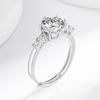 2 Carat Heart Cut Cubic Zirconia Adjustable Open Ring 8 Hearts 8 Arrows 925 Silver Plated Wedding Ring for Women Engagement