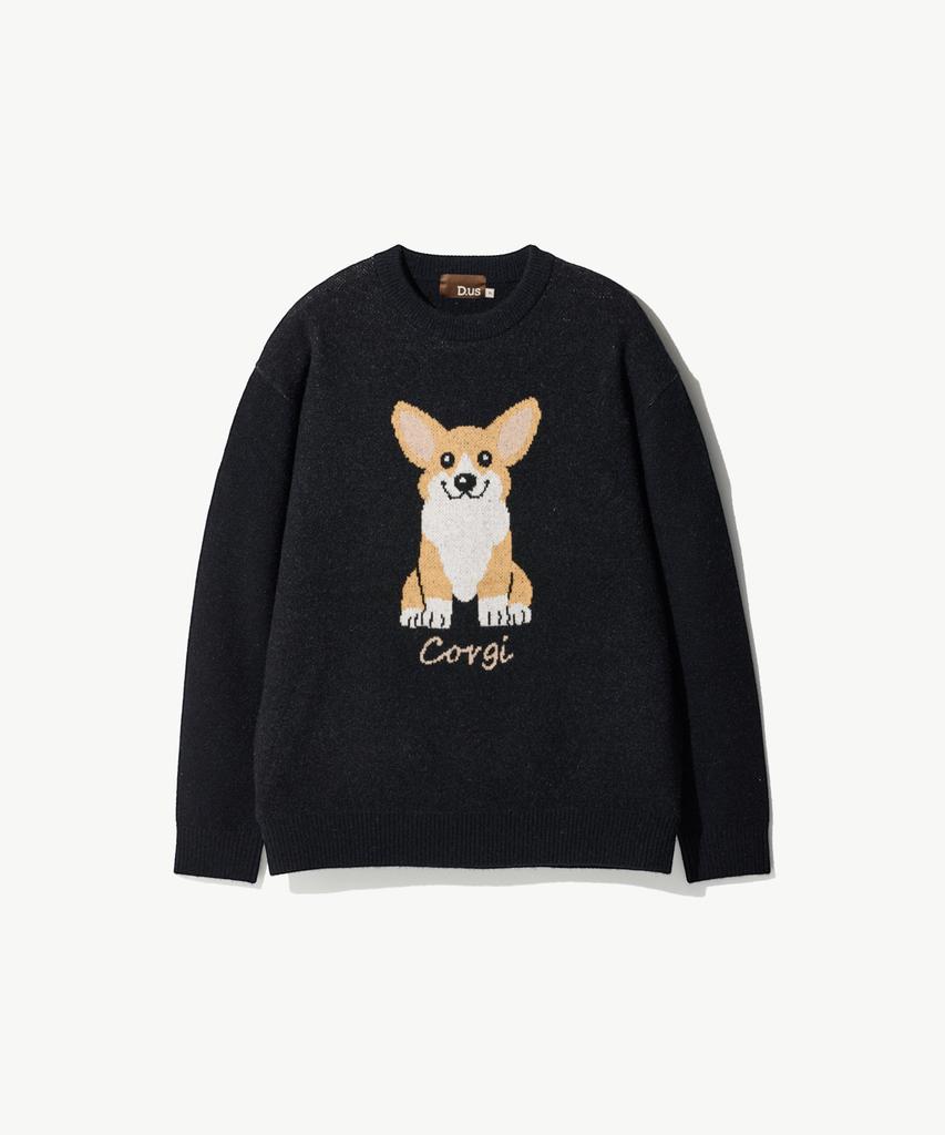 STCO Diems Animal Round Knit_Black (Semi-Oversized Fit)_Dktxa61Cpb