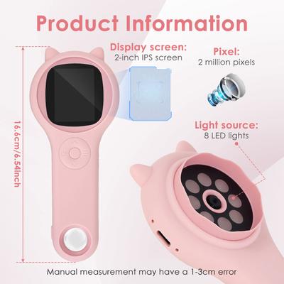 Handheld Magnifying Glass with 2 Inch IPS Screen 500X Digital Microscope USB Rechargeable Portable Kids Educational Science Toys