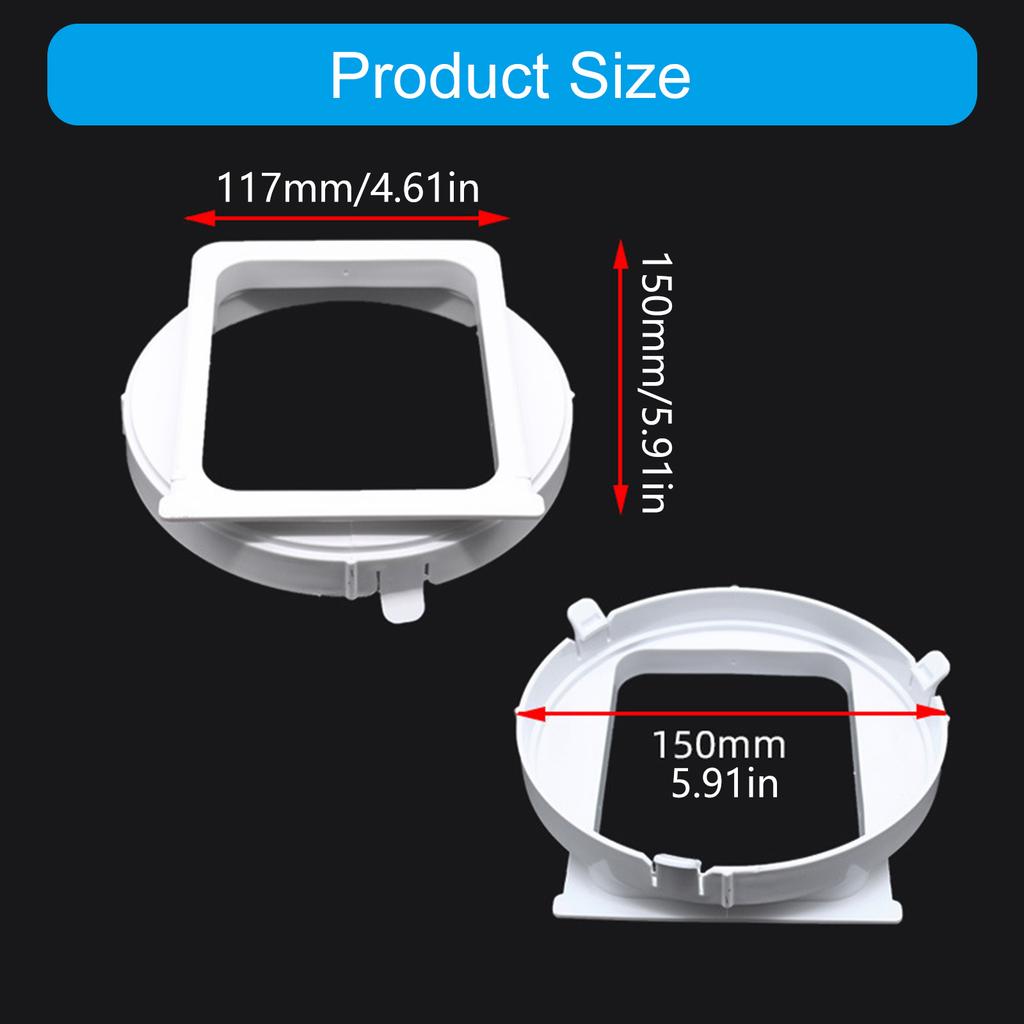 Square Vent Hose Adapter Coupler Replacement Air Conditioning Exhaust Duct Connector Air Conditioner Accessory
