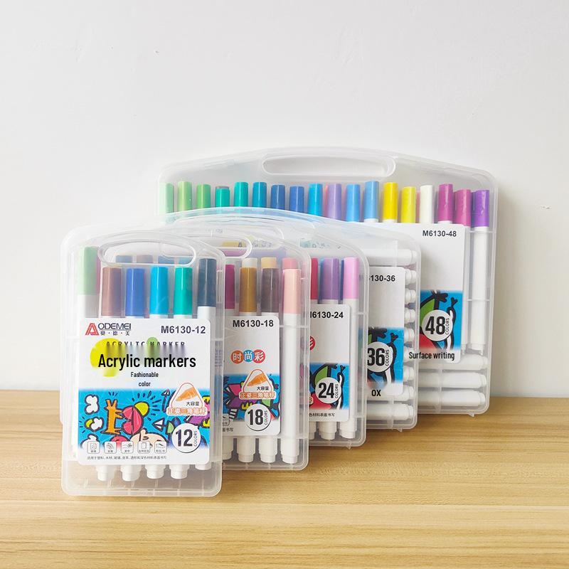 36-Color Acrylic Markers for Primary School Art Projects: Multi-Color Pens for Journaling and Coloring