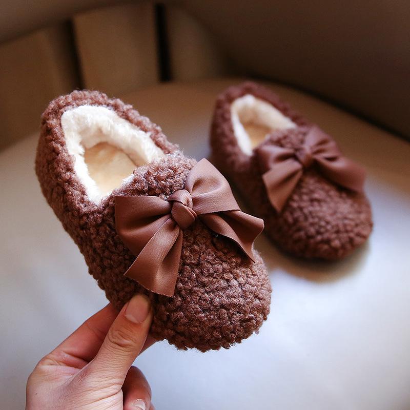 

Childrens Cotton Shoes Winter Newest Baby Peas Shoes Nonslip Soft Bottom Bowknot Sweet Cute Warm Toddler Fur Snow Fashion 23