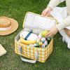 Insulated Picnic Bag with Zippered Top Reusable Beach Coolers Bag Large Capacity Insulated Camping Coolers Storage Bag