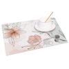 Watercolor Floral Placemats Bohemian Hand Painted Style Soft Pastel Flower Artistic Table Mats for Dining Kitchen Decor Washable