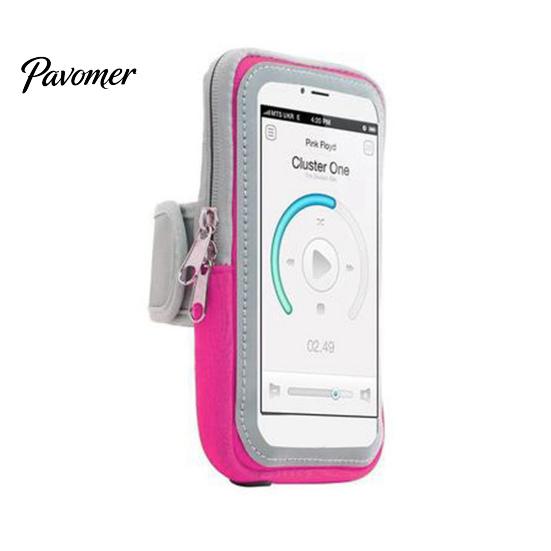 Wrist Bag Running Arm High Capacity Double Zippers Earphone Jack Touch Screen Double-layer Storage Mobile Phone Fasten Tape Outdoor Men And Women for
