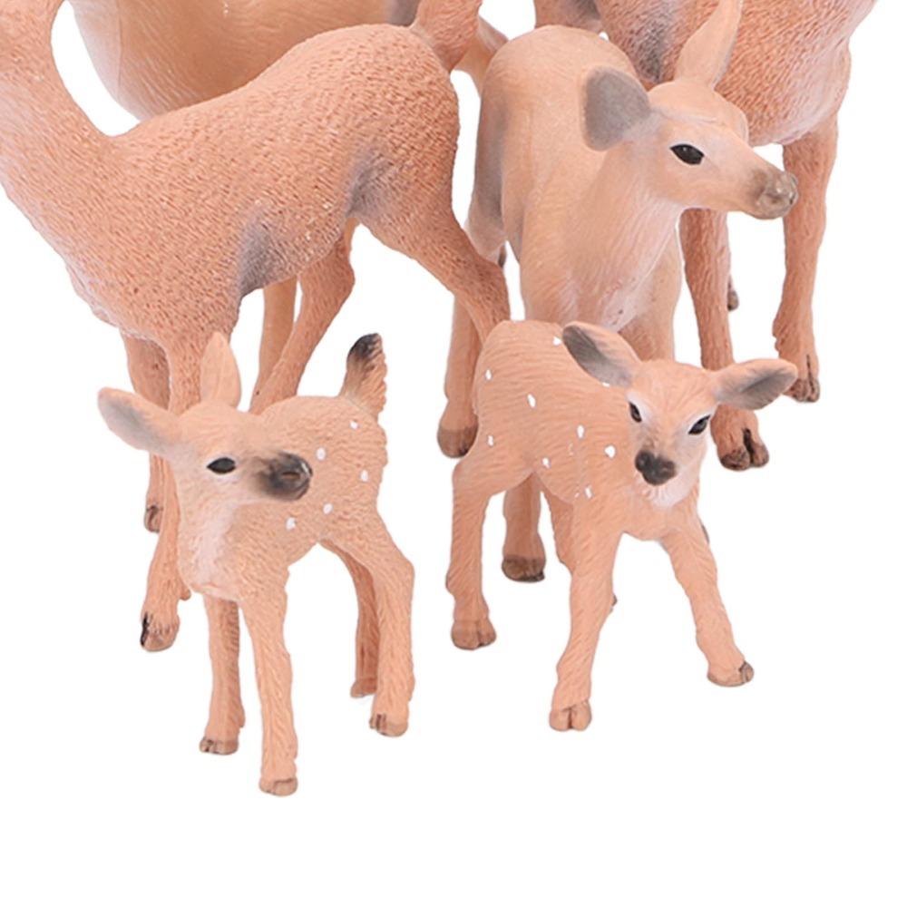 6pcs Small White Tail Deer Figurines Lifelike Woodland Animal Figurines Woodland Theme