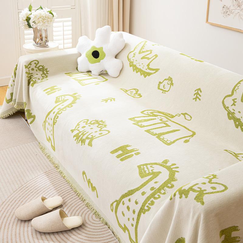 Ins Simple Cartoon Sofa Towel Chenille All-Inclusive Universal Sofa Cover Cloth Four Seasons Universal Sofa Cover Sofa Cover