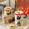 Birthday Gifts Cat Ceramic Mug with Lid  Water Cup  High Appearance Level Cup for Girls  Household Drinking Ceramic Cup