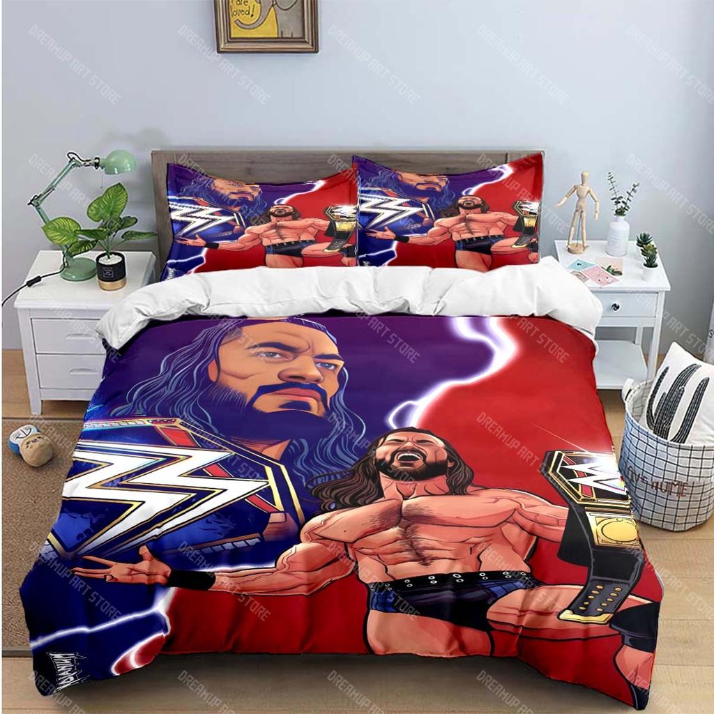 Mode 3D Wrestling Sport W-Wwe Druck Bettwäschesets Bettzubehör Set Bettbezug Bettdecke Set Bettwäscheset Luxus Geschenk