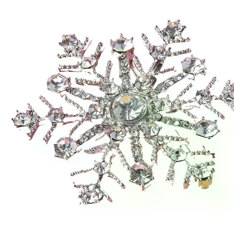 Spille a Fiocco di Neve con Strass di Lusso alla Moda per Abbigliamento da Donna Cappotto Accessori Gioielli Regali