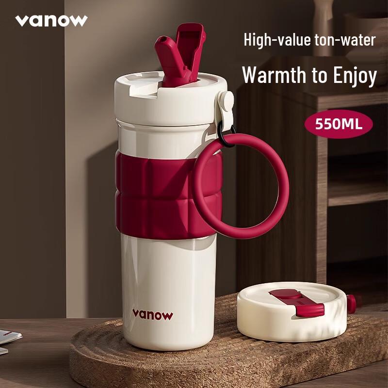 Vanow 316L Stainless Steel Insulated Straw Travel Mug