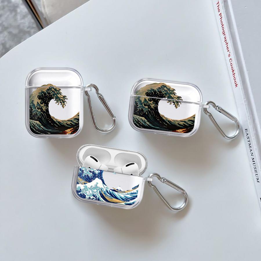 Clear Earphone Cases Cover Case For Airpods Pro2 2 Pro3 Pro 1 4 3 Minimalist Wave