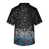 Men's Printing Short Sleeve V,neck Working Blouse Chest Pocket Carer Top