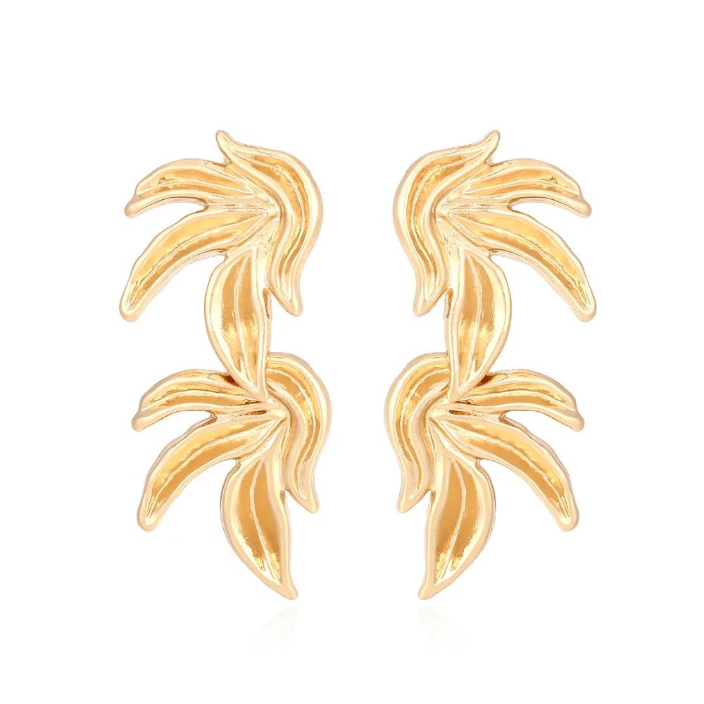 

Metal Leaf Geometric Earrings Women s Exaggerated Vintage Classic Dangle Earrings Banquet Zircon AccessoriesZAA