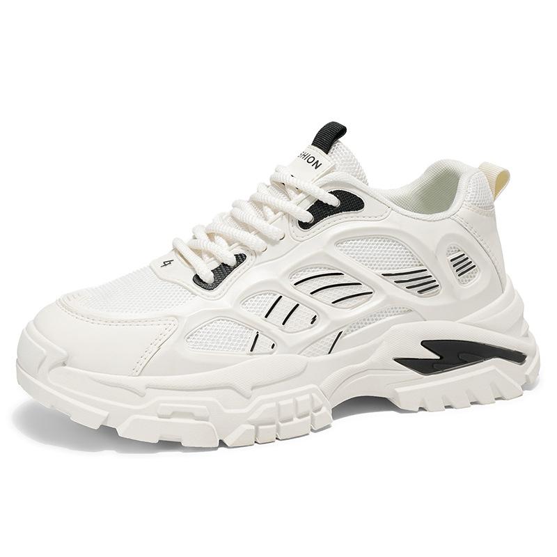 

New lightweight dad shoes in summer and autumn, men s height-increasing thick-soled mesh white shoes, breathable sports shoes, sent by Putian factory 44