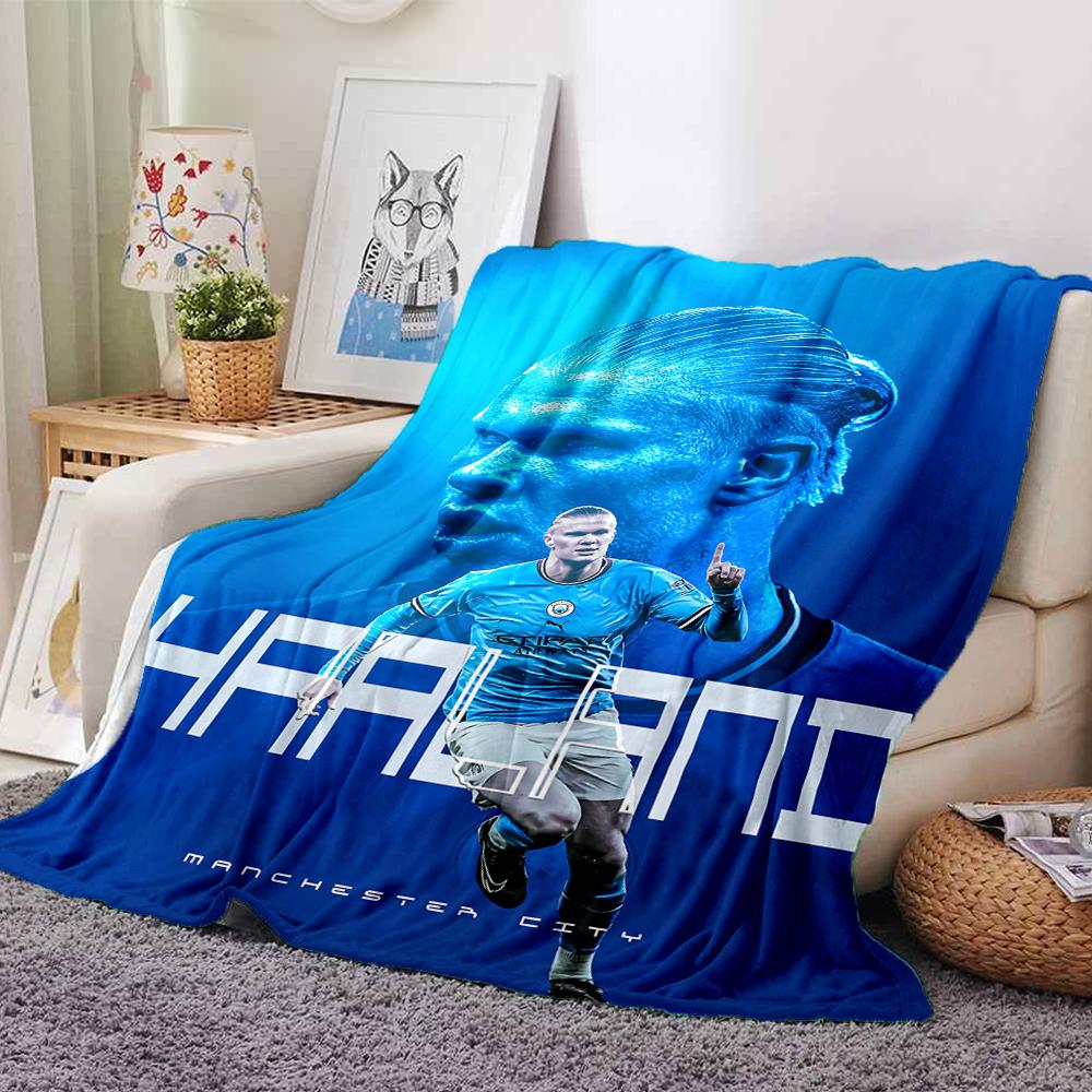 Haalands Manchester Moment Decken Flanell Bedruckt Atmungsaktiv Warm Überwurfdecke für Zuhause Büro Bettüberwürfe 0708a82