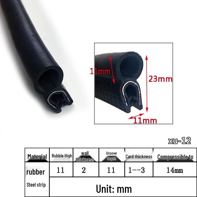 U-Shaped Rubber Steel-Backed Sealing Strip for Car Doors and Cabinets