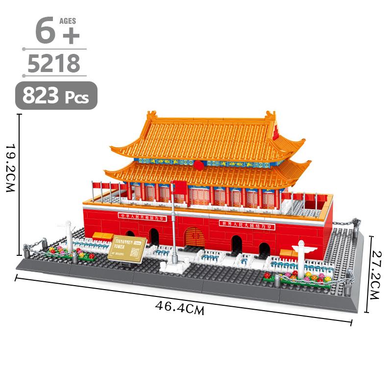 Chinese Model Architecture Building Blocks Compatible with Lego Bricks Toys for Adult Great Wall Forbidden City