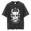 Magliette Hollow Knight Stampa Vintage Lavata Magliette Regali per Fan Uomo Donna Top Moda Casual Manica Corta Oversize