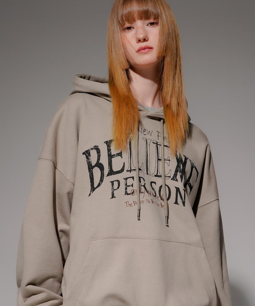 Believe Heavy Cotton Hoodie Mocha Kmhd6830