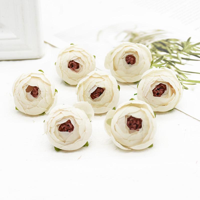 Artificial Flowers for Wedding Silk Roses Tea Bud Festival Wreaths Home Decor Table Diy Scrapbooking Background Wall Fake Plants