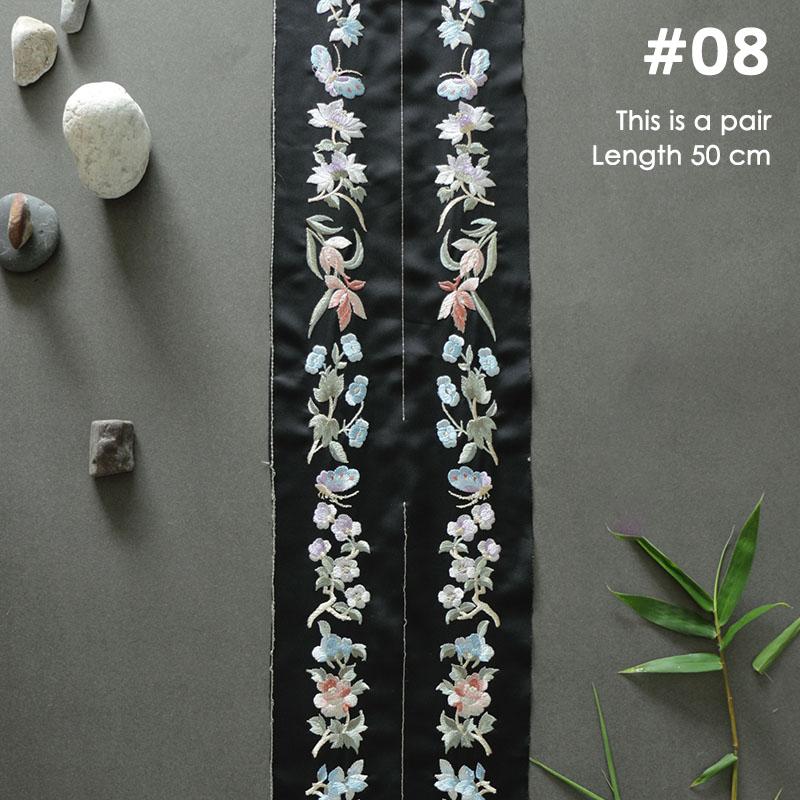 2Pcs 50cm Chinese Embroidery Lace Trim Webbing Ribbon For DIY Hanfu Cheongsam Lapel Collar Sleeve Edge Garment Decor Accessories