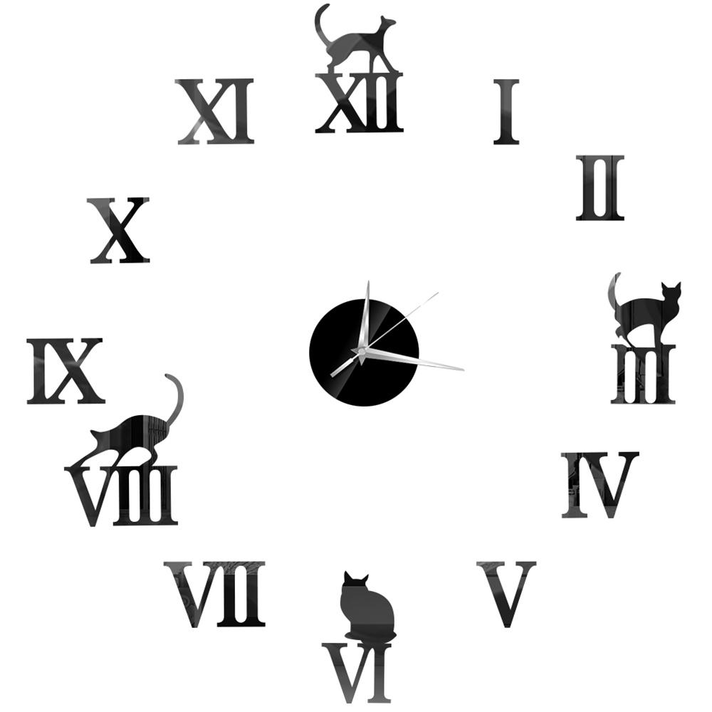 27inch Nordic Wall Clock Dining Restaurant Cafe Decorative Clocks Acrylic Mirror Wall Sticker Silent Quartz Watch Home Decor