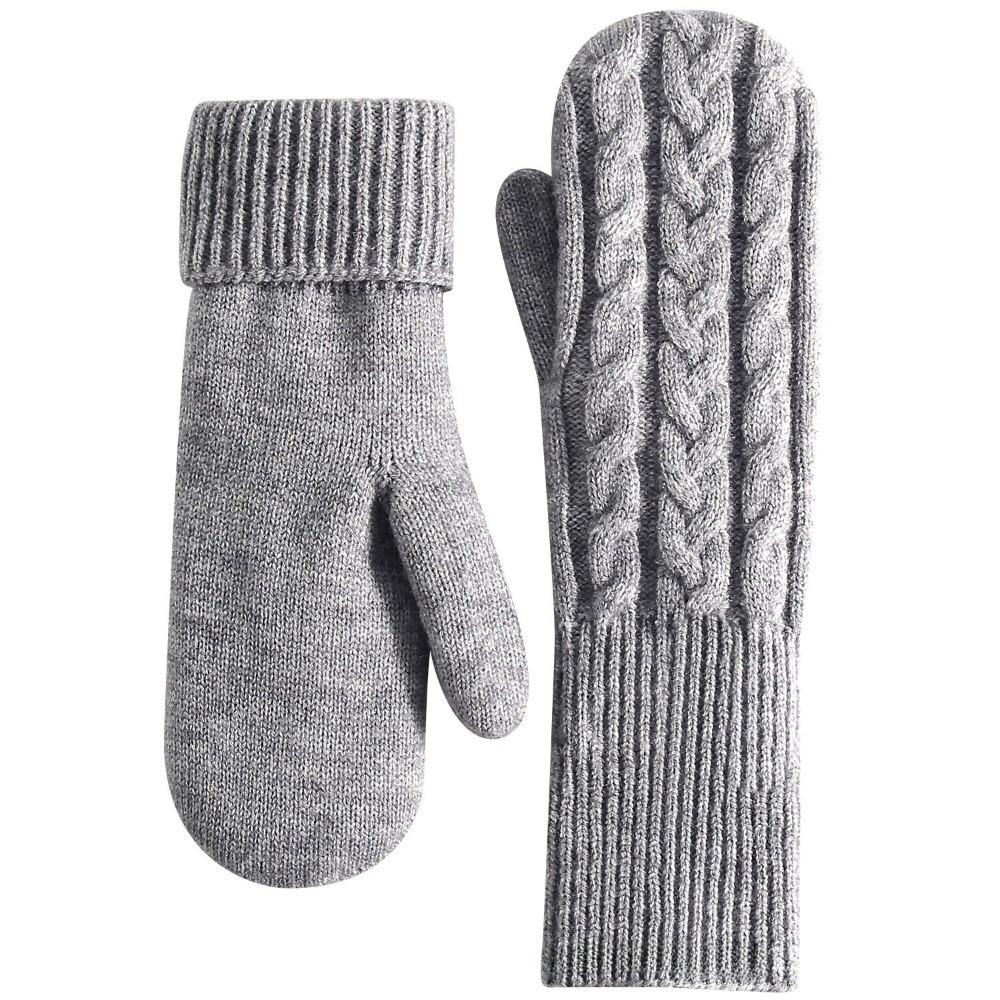 Plush Lined Winter Mittens Double Layer Thermal Mittens New Padded Fingerless Gloves  For Women