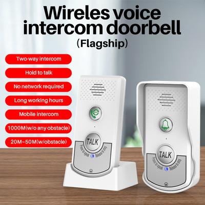 2.4Ghz Wireless Audio Intercom Door Phone Two Way Voice Doorbell H8 Voice Sender&Reciever Walkie-talkie Dooring DoorBellA