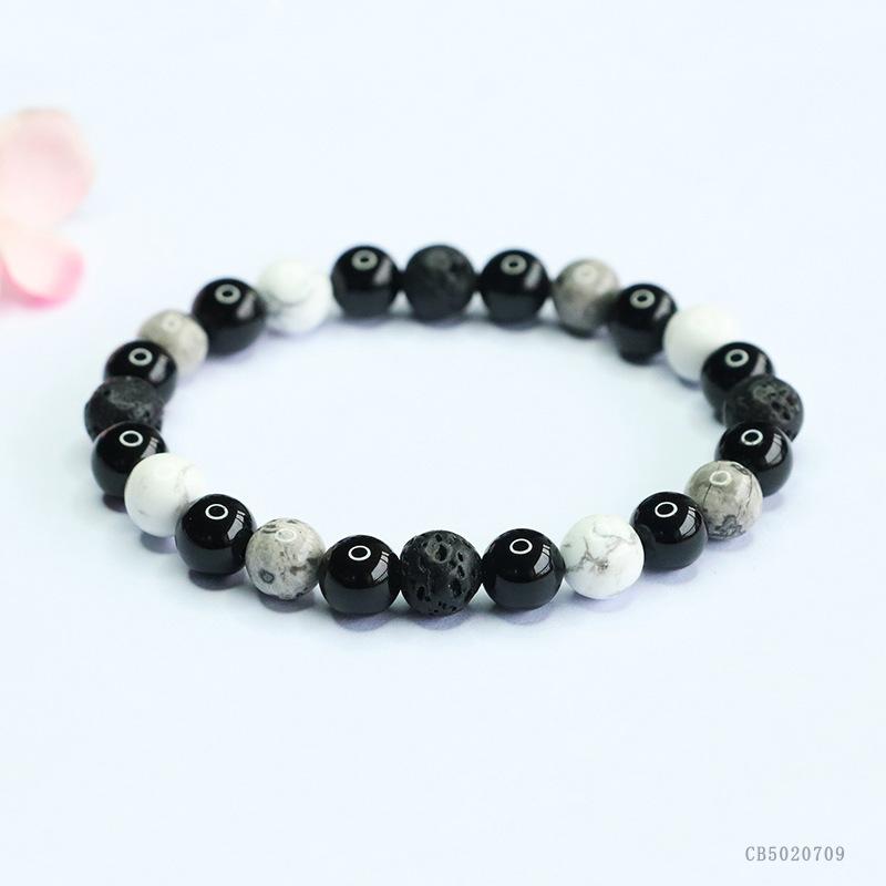 2026 Black Wukong Bracelet Stone Volcanic Rock White Turquoise European and American Style Jewelry Live Broadcast Batch S502070