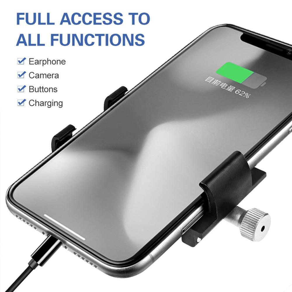 Adjustable Motorcycle Phone Mount Aluminium Alloy Handlebar Phone Holder Scooter Riding чёрный