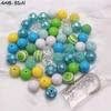 DIY Mixed Style 20MM Acrylic Beads - 50 Blue-Green-Yellow Tones