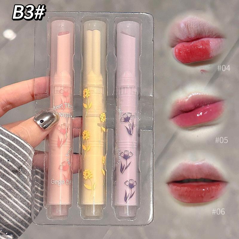 Water-Light Lip Glaze Mirror Glitter Lip Tint Long Lasting Moisturising Love Heart Shape Solid Lipstick Pen Lips Makeup Cosmetic