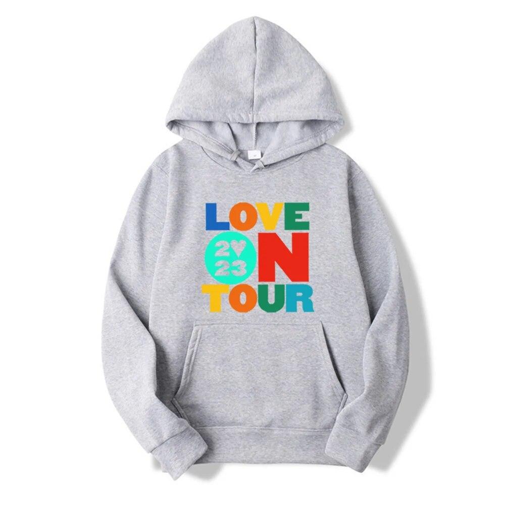 Love on Tour 2023 Moletom com capuz Moletom com capuz da moda HS Moletom com capuz Bíblia HS Love on Tour Moletom com capuz estético HS Concert Moletom casual unissex