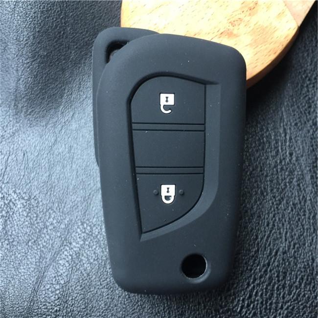 silicone car key cover case set holder bag For Peugeot 108 Remote Flip Folding 3 button key