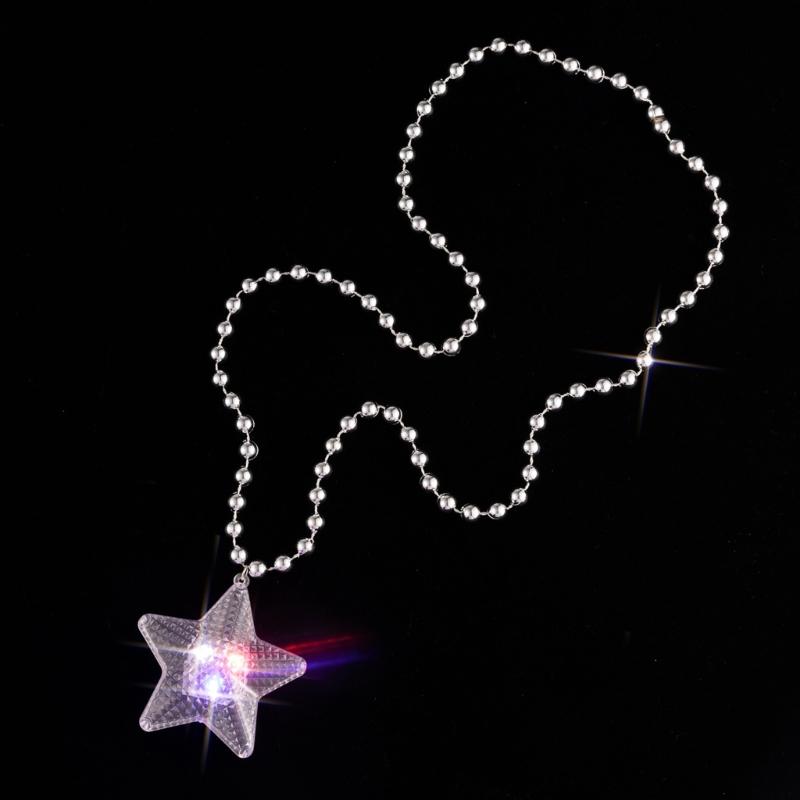 Light up Star Necklace Glowing Star Necklaces LED Flashing Necklace Flashing Party Accessories for Adults Women Gifts