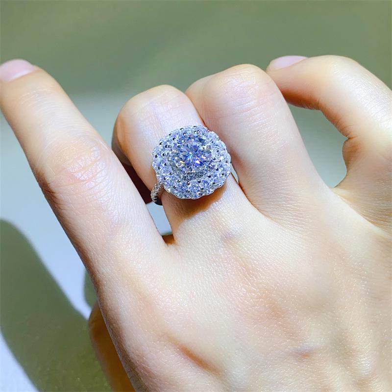Luxury D Color VVS1 Moissanite Women's Ring - Certified, Passes Diamond Tester Instantly