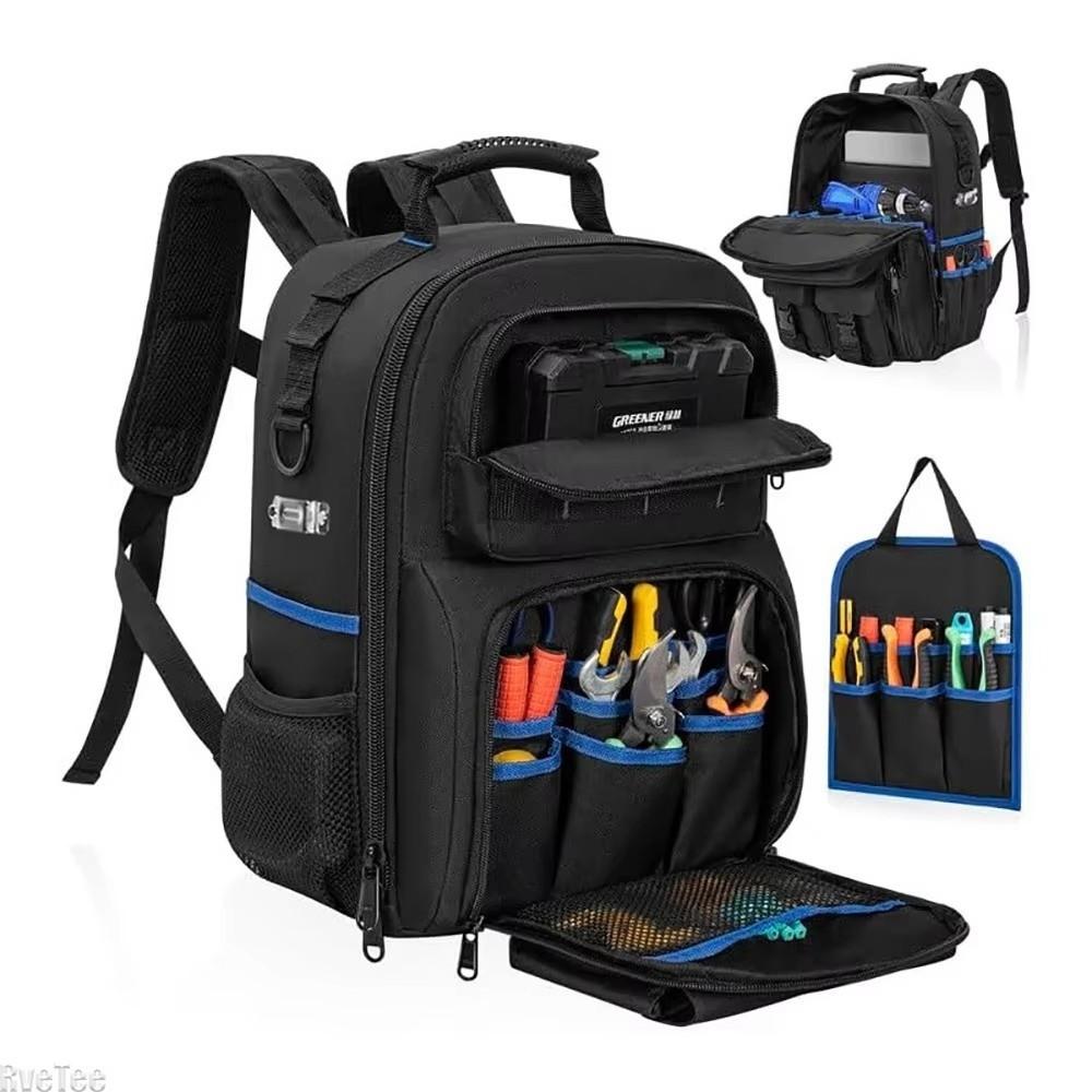 Large Capacity Heavy Duty Tool Backpack Waterproof Thickened Tool Organizer Wear-resistant Electrician Tool Bag