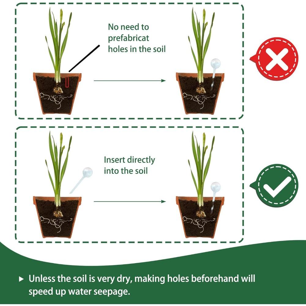 8pcs Clear Plant Watering Globes Plastic Self-Watering Bulbs Automatic Watering Globes Garden Water Device for Plant Indoor Outdoor