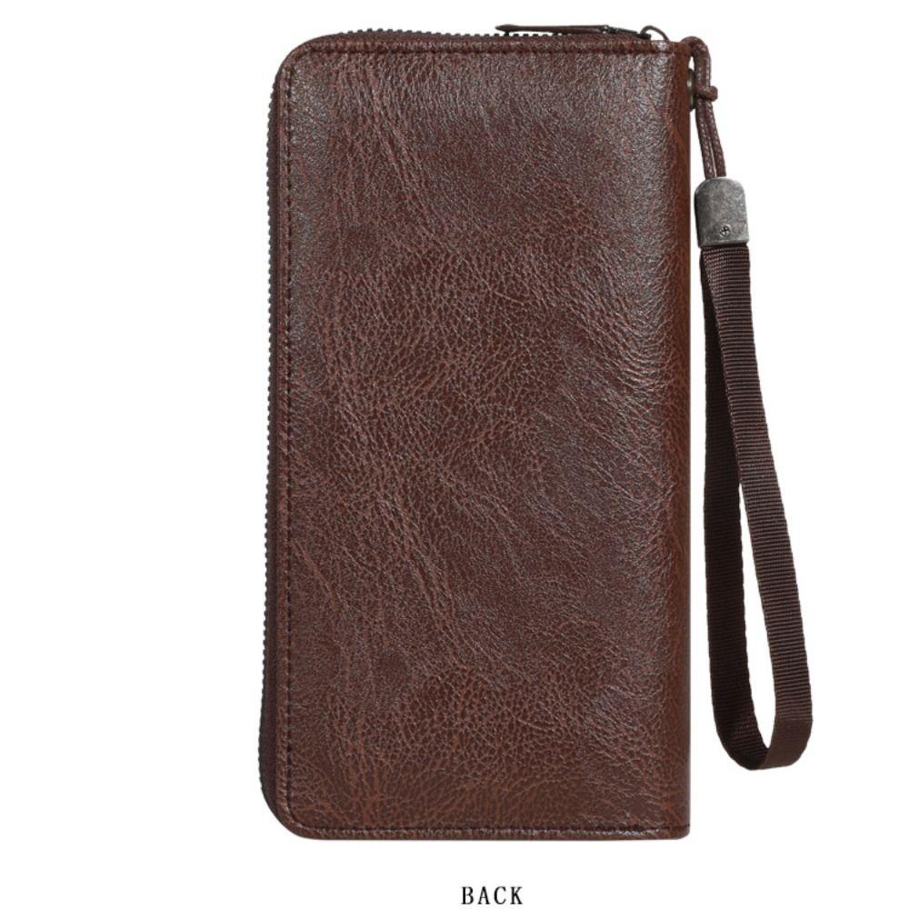 Fashion Zipper Long Wallet Large Capacity PU Clutch Bag Double Layer Multi Card Card Holder Student