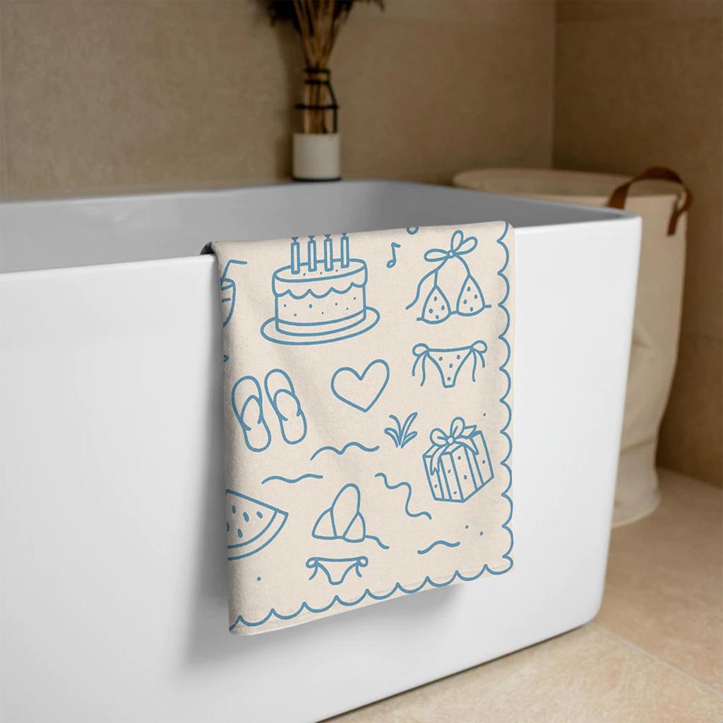 Cute Beach Towel for Birthday Summer Party Towel 21st Birthday Gift Idea Pool Beach Seaside Trip Celebration