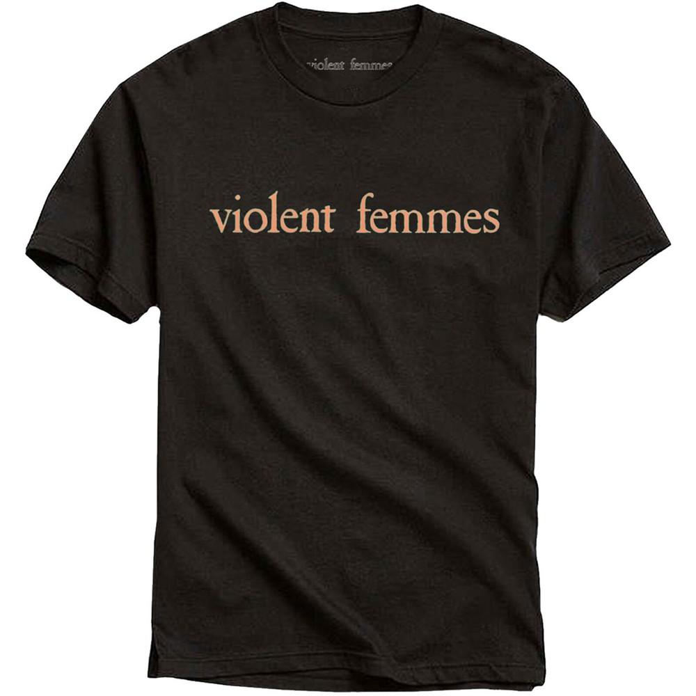T-shirt Unisex Violent Femmes: T-shirt Unisex Rosa Salmone con Logo Vintage