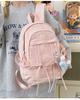 Korean Style Women's Casual Nylon Backpack - Cute, Large Capacity, Solid Color, Fresh Design, Small Laptop Compatible