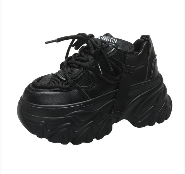 Fashion Thickened breathable mesh women's casual shoes wedge heel thick-soled shoes sports shoes 2024 spring and autumn fashion