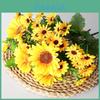 Sunflower Faux Flower Bouquet With Handmade Casting Technique For Wedding And Outdoor Use
