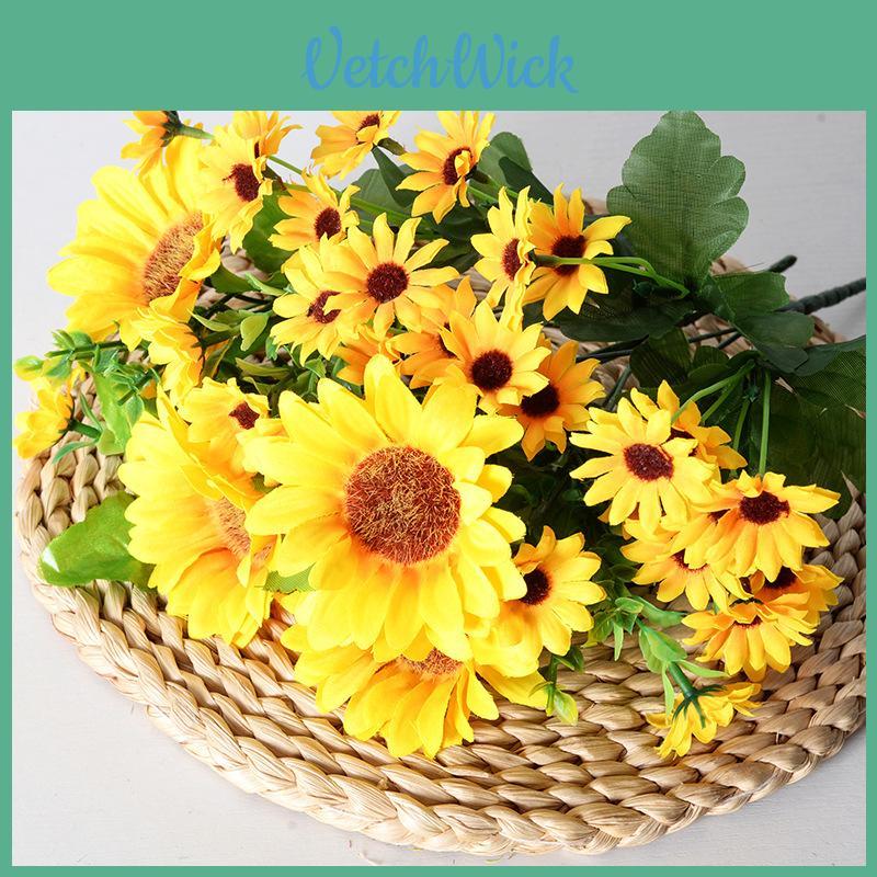 Sunflower Faux Flower Bouquet With Handmade Casting Technique For Wedding And Outdoor Use