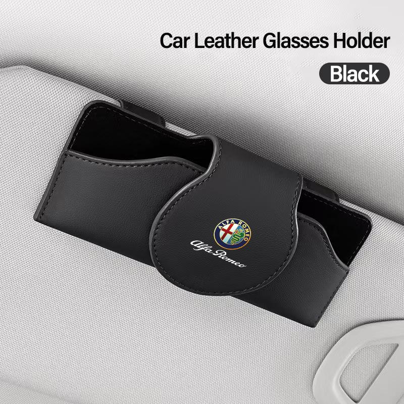 Per Alfa Romeo Custodia per Occhiali da Sole da Cruscotto Clip per Occhiali in Pelle 2025 Interni Auto Per Alfa Romeo 4C 159 166 Spider Giulia 156 M