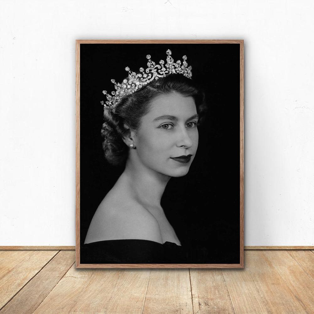 Queen Elizabeth Bubble Gum Poster and Printing Wall Art Wall Art British Royal Canvas Painting Wall Family